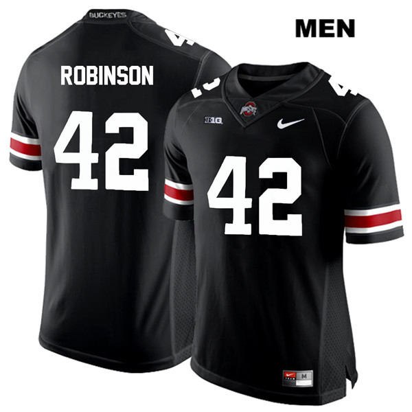 Ohio State Buckeyes Men's Bradley Robinson #42 White Number Black Authentic Nike College NCAA Stitched Football Jersey ER19E07ZX